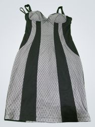Kardashian Kollection Black & Grey Striped Dress