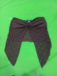 Monaco Brown Sheer Twisted Top
