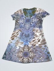 Women's Short Sleeve V-Neck Dress with Crochet Det..