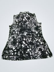 JESSICA Black & White Abstract Print Ärmelloses To..
