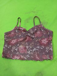 Floral Print Mesh Tank Top