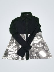 NESS Black and White Graphic Print Shirt