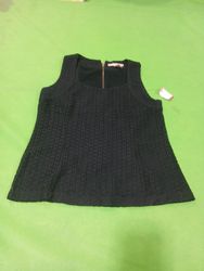 Banana Republic Schwarzes Eyelet-Reißverschluss-Ob..