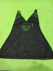 Schwarzes Spitzen-Babydoll