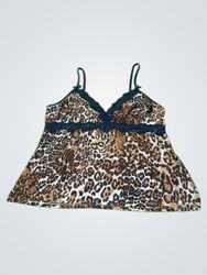 Top camisole in pizzo con stampa leopardata Califo..