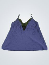 Etam Navy Blue Lace Trim Cami Top