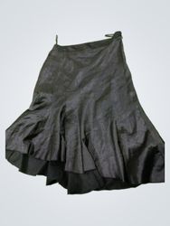 Le Chateau Black Satin Rüschiger Midirock