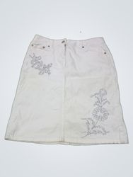 LOFT Ann Taylor White Denim A-Line Skirt