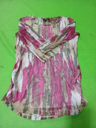 Tribal-Print Langarm-Transparentes Oberteil