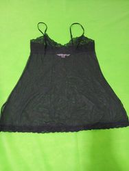 Victoria's Secret Schwarze Chemise mit Spitzenbesa..