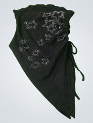 Bandana nera con applicazioni a stella e coulisse