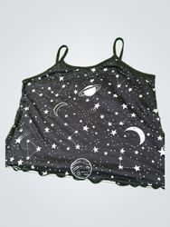 Black Camisole with Celestial Print
