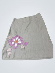 Uniqlo Saia A-line Feminina com Bordado de Flores