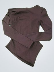 Top marrone a maniche lunghe