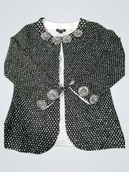 Vecca Women's Black and White Polka Dot Jacket wit..
