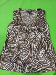 will smith sleeveless zebra print top