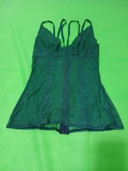 Babydoll in pizzo verde con cerniera