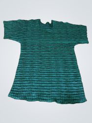 T-shirt plissettata verde scuro