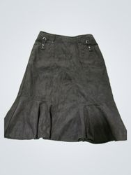 BGN&CO. Black Suede Ruffle Skirt