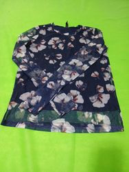 V.A.S Navy Top in stampa floreale, maniche lunghe ..