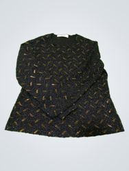 NESS Black and Gold Beaded Long Sleeve Top