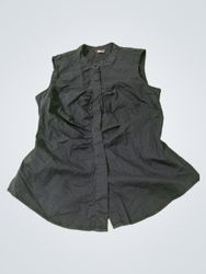 VENUS Sleeveless Ruched Button-Up Shirt