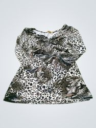 ER STREET WEAR Cheetah Print Long Sleeve Top