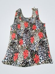 Sleeveless Top with Floral and Animal Print