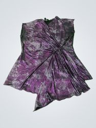 Laura Ruched Asymmetrical Purple Top