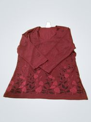 CHRISTIE & JILL Damen Langarmshirt mit bordeauxrot..