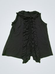 DKNY Black Ruffled Sleeveless Top
