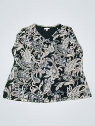 Croft & Barrow Paisley Print Long Sleeve Top