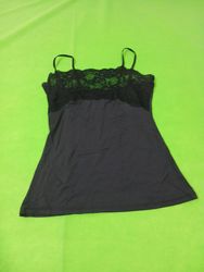Black camisole with lace trim