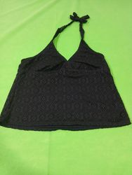 Black Lace Halter Tank Top
