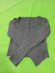 Long Sleeve Top with Lace Trim