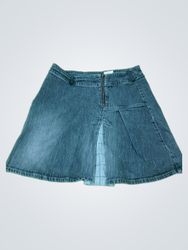FRN Denim Mini Skirt with Zipper and Pocket Detail