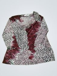 CASA DONNA Blusa túnica com estampa de leopardo e ..