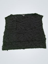 Black Textured Short Sleeve Top