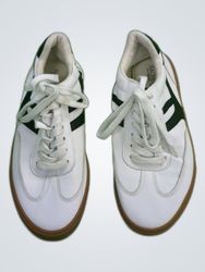 White Lace-Up Sneakers