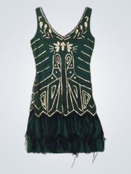 BABEBEYOND Green Sequin Party Mini Dress