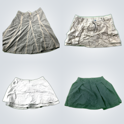 Gray Blue Striped Skirts