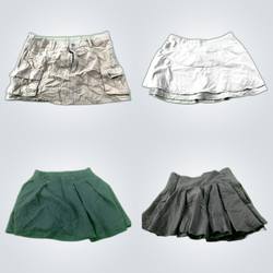 Gray Blue Striped Skirts