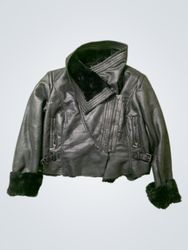 Jennifer Lopez Faux Leather Biker Jacket