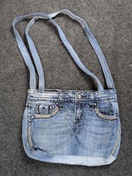 Upcycled Rock Revival Denim Crossbody Bag