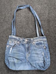 Upcycled Miss Me Denim Tote Bag