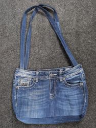 Upcycled Miss Me Jeans Denim Shoulder Bag