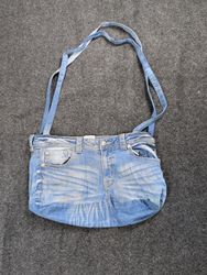 Upcycled Miss Me Denim Shoulder Bag