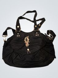 George Gina & Lucy Black Canvas Handbag