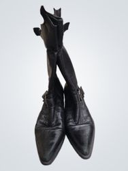 Black Leather Boots with Buckles