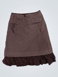 Bleu de SYM Brown Skirt with Ruffled Hem
